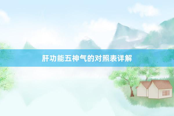 肝功能五神气的对照表详解